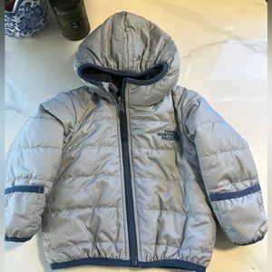 Baby Boy Gray Blue North Face Jacket 6-12 months